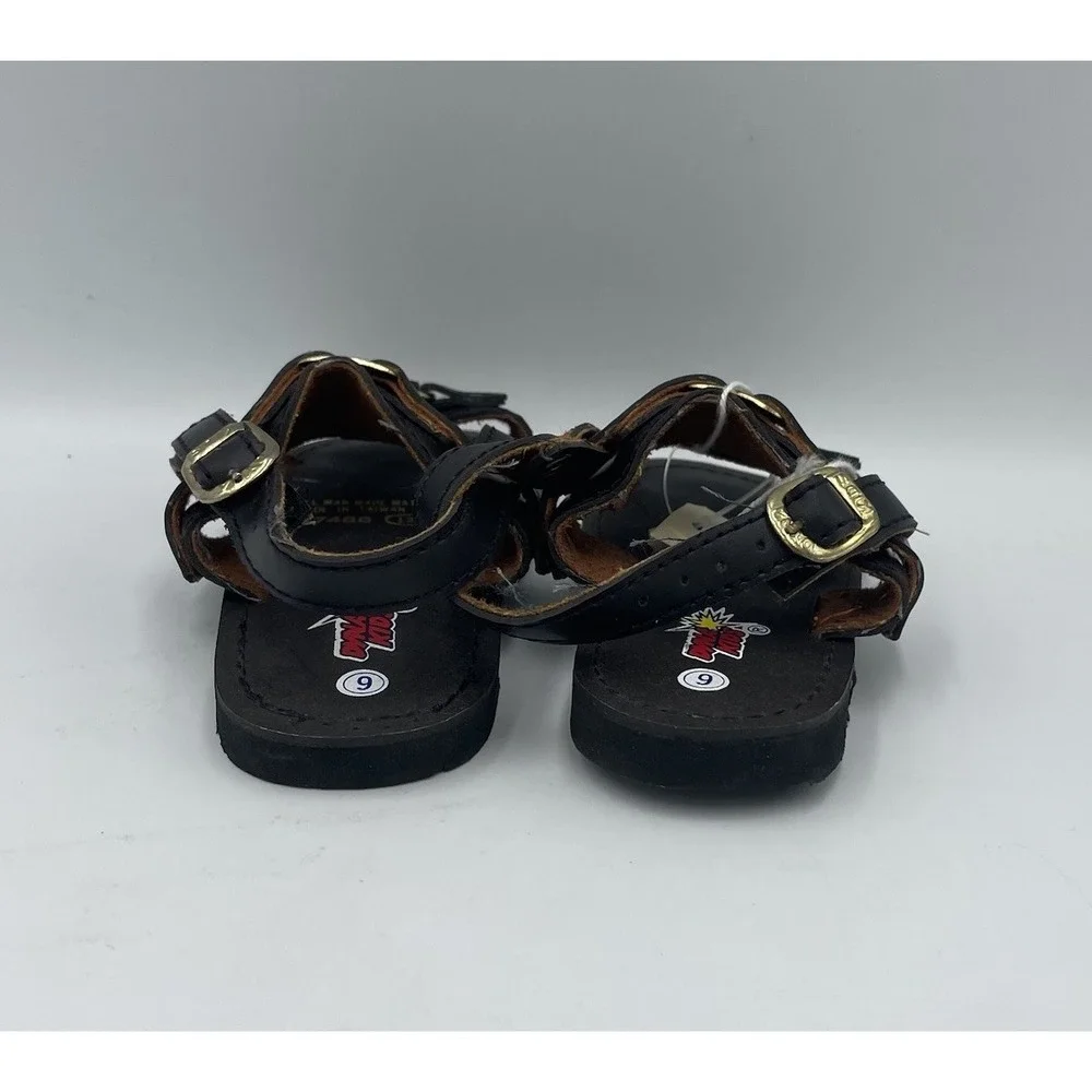 DYNA-KIDS Metal Buckle‎ Brown Leather Sandals Toddler 6 Vintage 1980